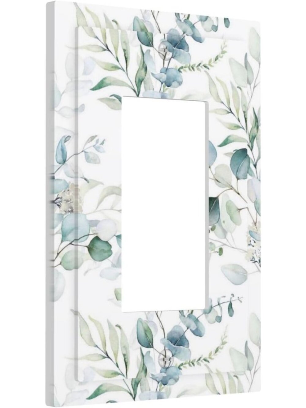 Green Eucalyptus Leaves Light Switch Wall Plate Cover - Spring Botanical Decor - Picture 2 of 7